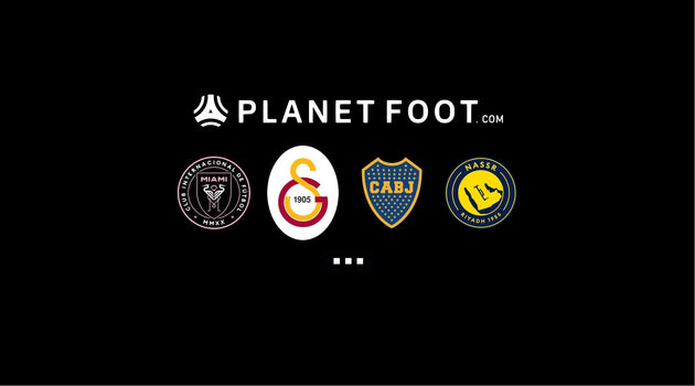 Les clubs stars du moment sont sur PlanetFoot : maillots officiels Inter Miami, Al Nassr, Al Hilal, Galatasaray… Flocage Messi, Ronaldo, livraison rapide.