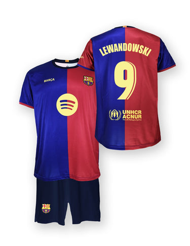 Kit FC Barcelone Domicile Junior Lewandowski 2024/25 Replica