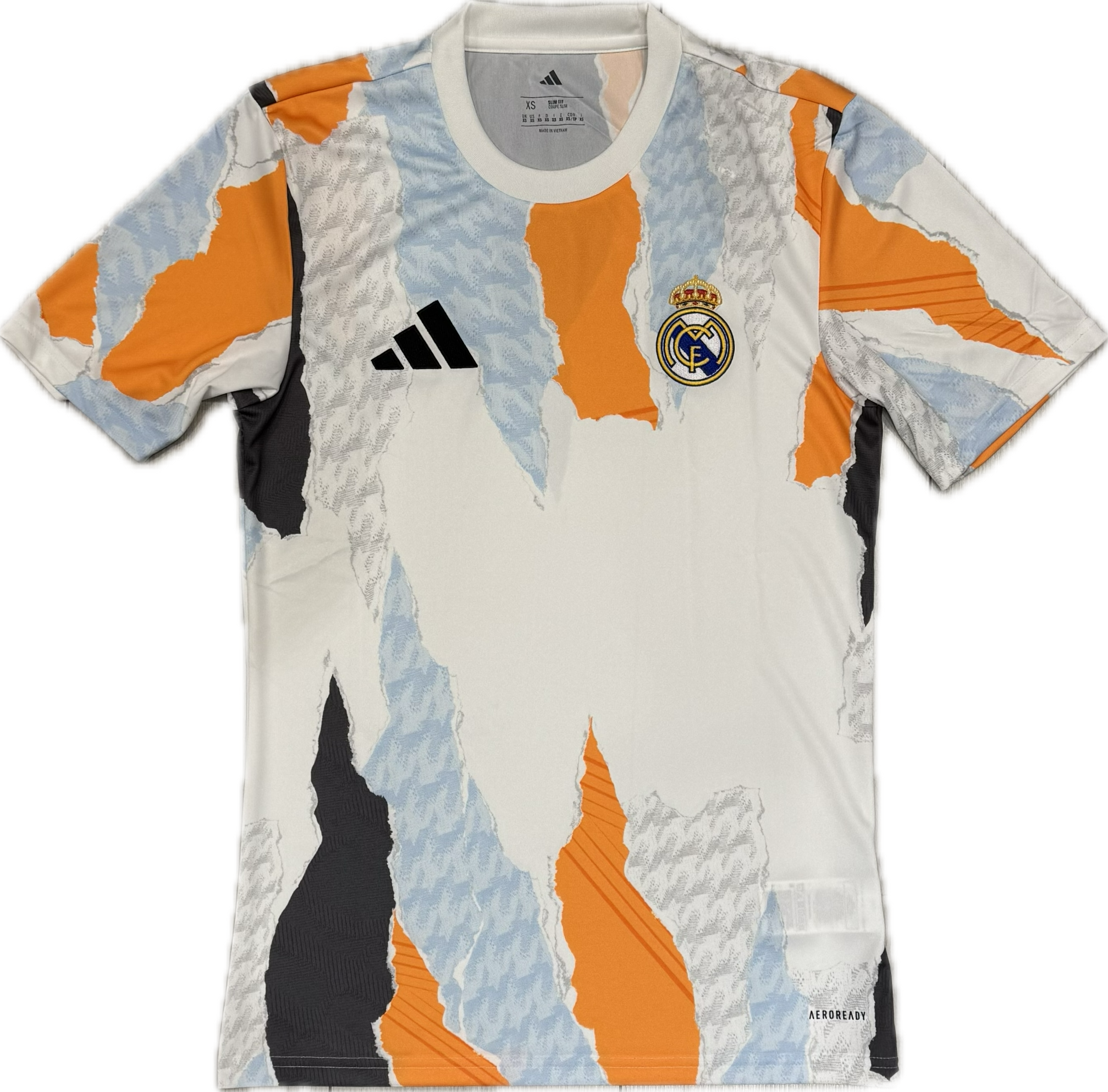 Real Madrid Pre-Match Men's Jersey 2024/25 White-Orange – Planet Foot