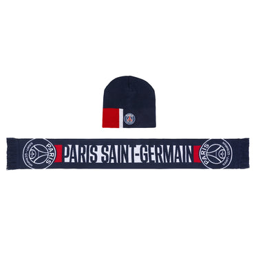 Coffret Cadeau Fan Bonnet + Écharpe Paris Saint-Germain 2025/26 Bleu ( PSG )