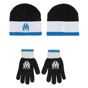 Coffret Cadeau Fan Bonnet + Gants Junior OM 2025/26 Bleu