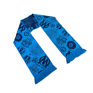 echarpe om bleu all over multi logos olympique de marseille officiel