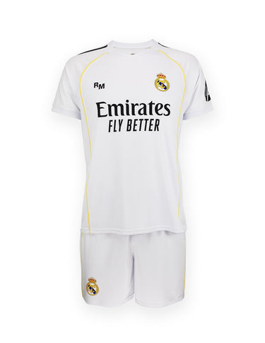 Kit Real Madrid Junior Domicile Mbappé 2025/26 Blanc