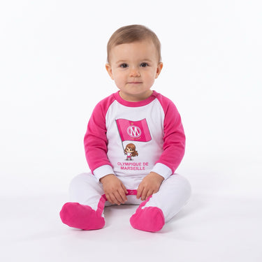 Grenouillère OM Bébé Fille 2026/27 Blanc Rose – vue complémentaire 2