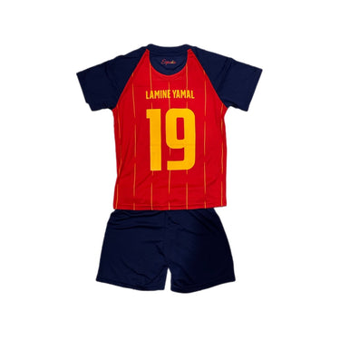 Kit Espagne Domicile Fan Lamine Yamal N°19 Junior 2026 Rouge