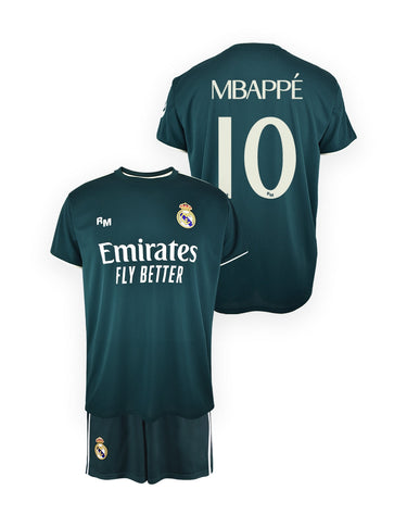 Kit Extérieur Real Madrid Mbappé 10 Enfant 2026/27 Vert Foncé - article inclus dans le pack