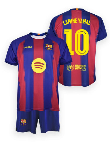 Kit FC Barcelone Domicile Junior Lamine Yamal N°10 2025/26 Blaugrana