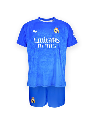 Kit Real Madrid Gardien Courtois N°1 Domicile Bleu 2025/2026 - Junior