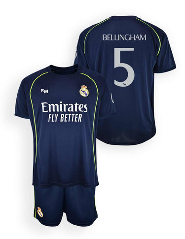 Kit Real Madrid Junior Extérieur Bellingham N°5 2025/26 Bleu