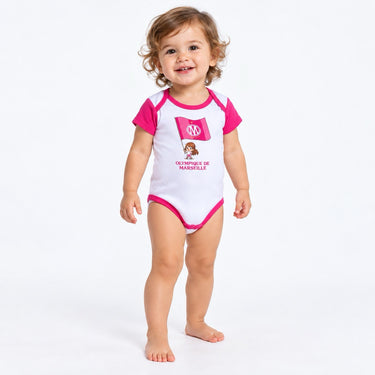 Lot de 2 Bodies OM Bébé Fille 2026/27 Blanc Rose – vue complémentaire 2
