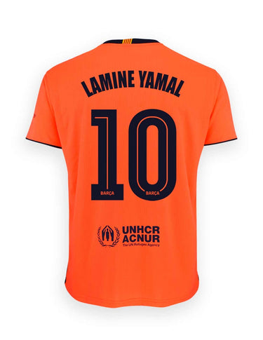 Maillot FC Barcelone Third Homme Lamine Yamal N°10 2025/26 Orange