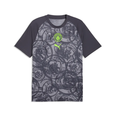 Maillot Prematch Manchester City 2025 2026 gris vue officielle.