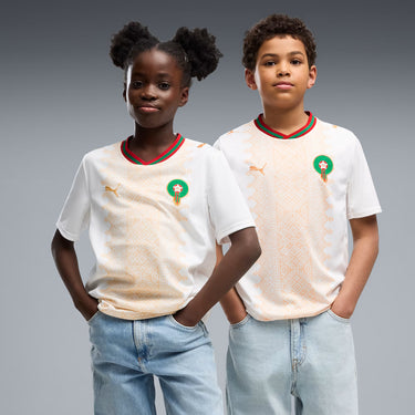 maillot maroc junior blanc doré football 2026