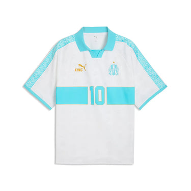 Maillot Retro OM KING blanc vue officielle.