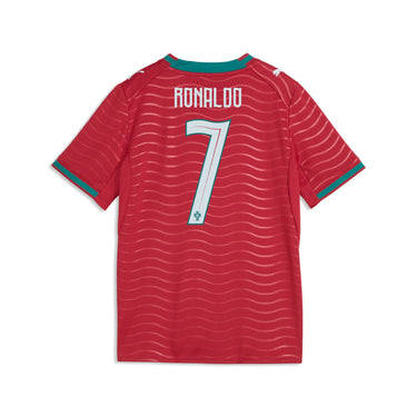 Flocage Ronaldo N°7 au dos du maillot Portugal 2026 junior.
