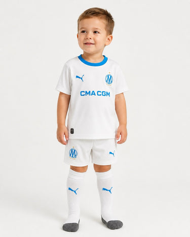 Olympique de Marseille Home Mini Kit Kids 2026/27 White Blue