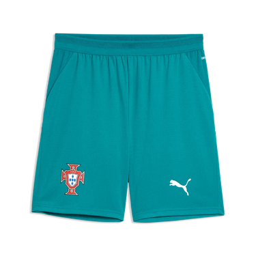 Short Portugal 2026 adulte vert eau PUMA, vue avant officielle.