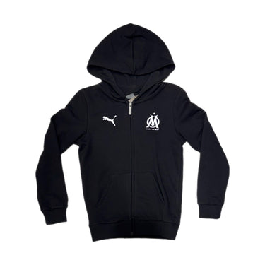 Veste à capuche OM Blank enfant noir PUMA, vue avant officielle.