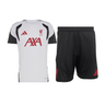 Ensemble Maillot Short Liverpool FC Entraînement Homme 2026/27 Gris Noir – vue de l'ensemble sur fond blanc