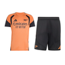 Ensemble Maillot Short Arsenal FC Entraînement Homme 2026/27 Orange Noir – vue de l'ensemble sur fond blanc