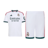 Ensemble Maillot Short Real Madrid Domicile Enfant 2026/27 Blanc – vue de l'ensemble sur fond blanc
