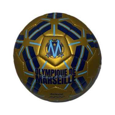 Pack PlanetFoot pack cadeau om heritage enfant 2026 noir or t shirt mini ballon: mini ballon OM doré sur fond blanc