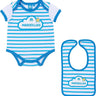 Ensemble Body + Bavoir OM Bébé 2023/24 Bleu