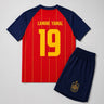 Kit Espagne Domicile Fan Lamine Yamal N°19 Junior 2026 Rouge - Coupe du Monde