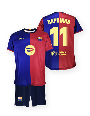Kit FC Barcelone Domicile Junior Raphinha 2024/25