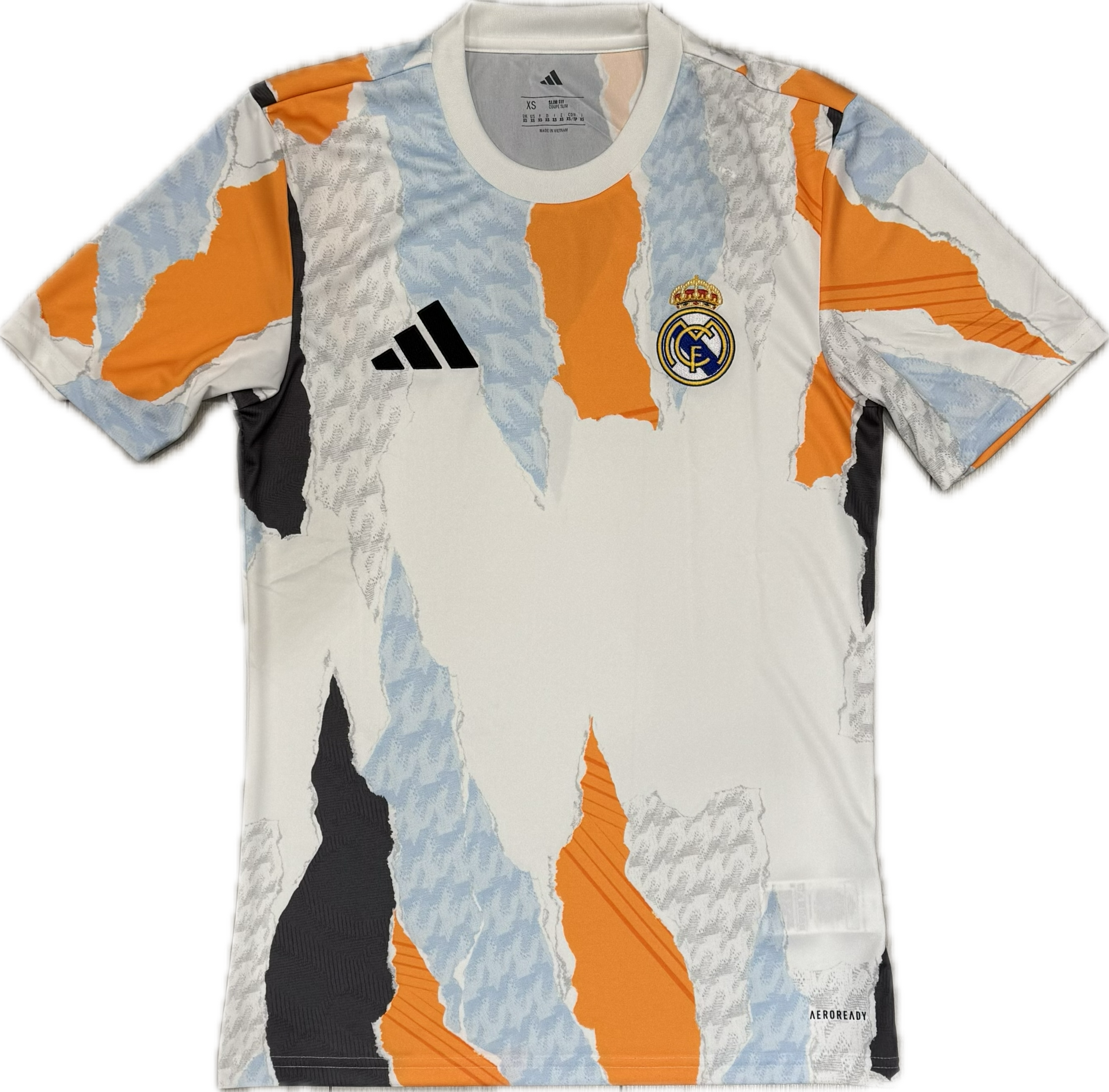 Real Madrid Pre-Match Men's Jersey 2024/25 White-Orange – Planet Foot