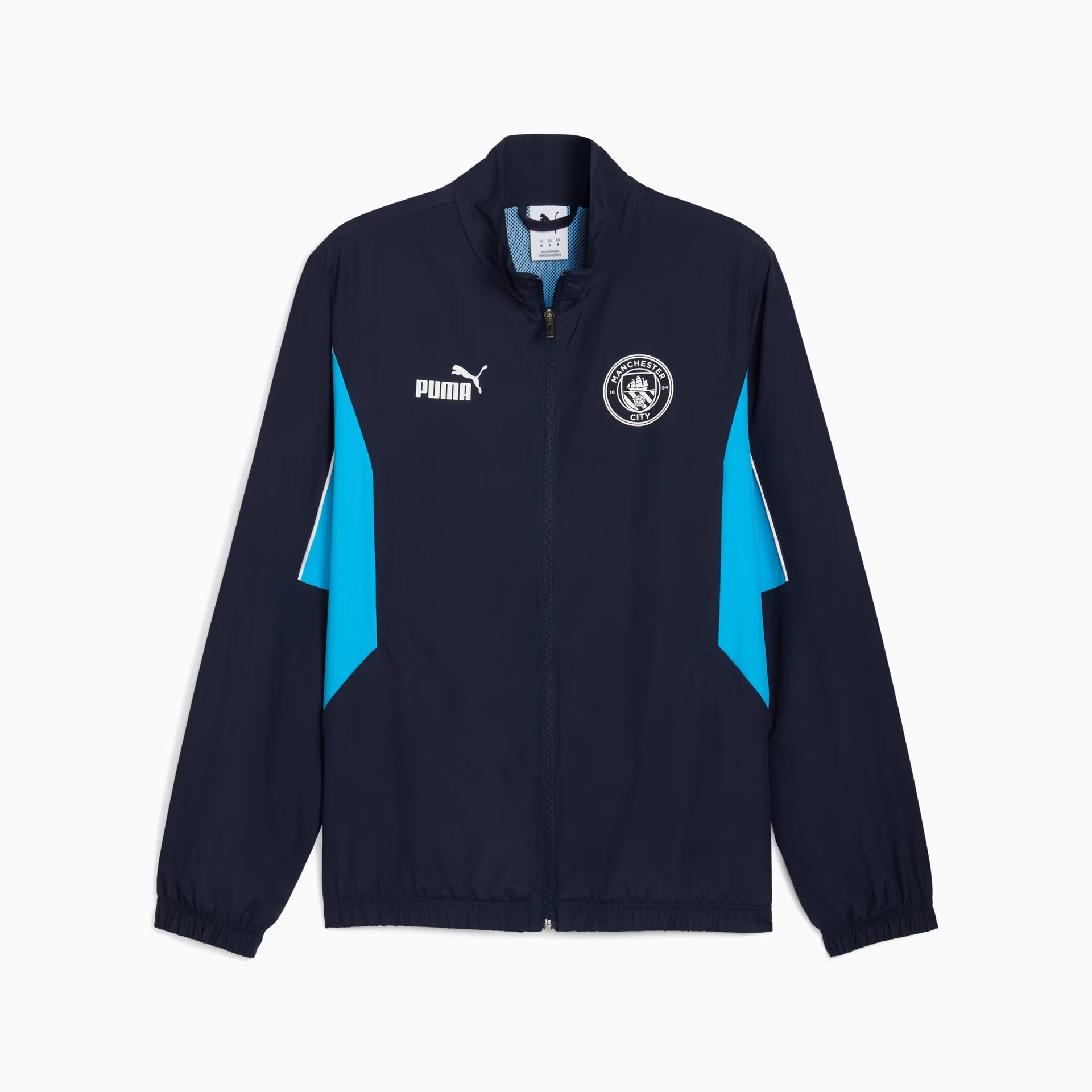 Veste De Survêtement Manchester City Homme - Zip Complet - Logo Brodé - Matériau Respirant