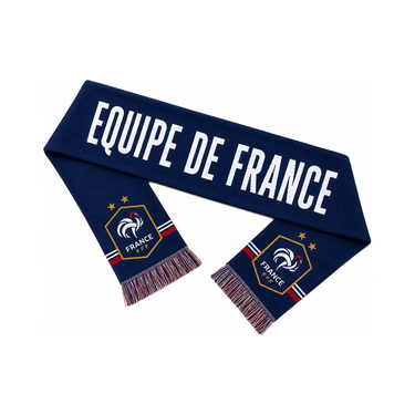 Pack PlanetFoot pack cadeau equipe de france supporter 2026 bleu casquette echarpe plaid: écharpe équipe de France bleue sur fond blanc