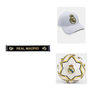 Pack PlanetFoot pack cadeau real madrid supporter echarpe casquette ballon: ensemble des articles du pack sur fond blanc