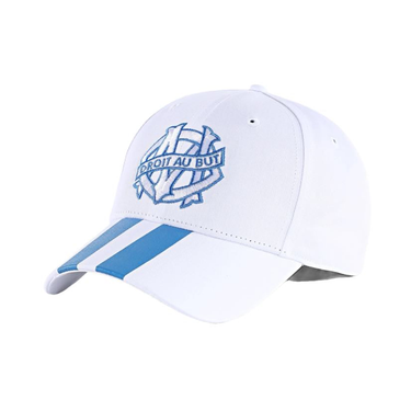 Pack PlanetFoot pack cadeau om heritage homme 2026 or blanc bleu polo casquette echarpe: casquette blanche OM sur fond blanc