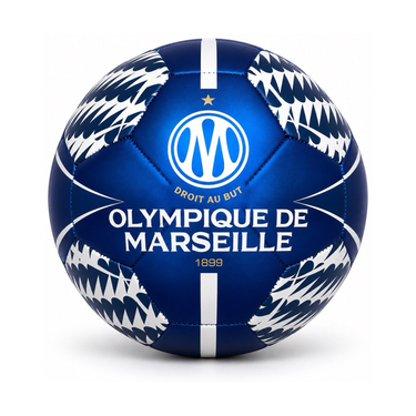 Pack PlanetFoot pack cadeau om hiver adulte 2026 27 noir bleu coffret ballon: ballon OM bleu marine et blanc sur fond blanc