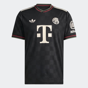Maillot Bayern Munich third 2025/26 homme noir, détail design.