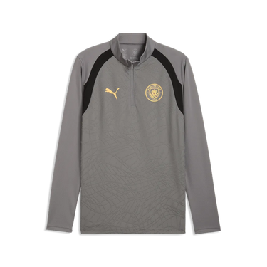 Haut Entraînement Manchester City Homme 2026/27 1/4 Zip Gris Jaune – vue officielle 1