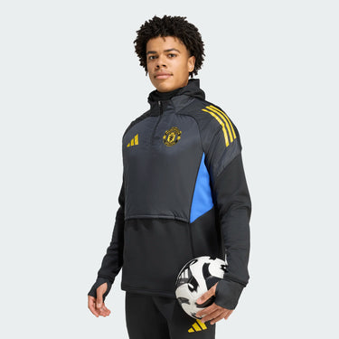 Top Manchester United Training Winter à Cagoule Homme 2025/26 Noir