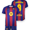 Kit FC Barcelone Domicile Junior Lewandowski N°9 2025/26 Blaugrana