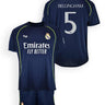 Kit Real Madrid Junior Extérieur Bellingham N°5 2025/26 Bleu