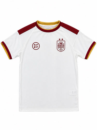 Maillot Espagne Extérieur Enfant 2026/27 Lamine Yamal 19 Blanc Rouge