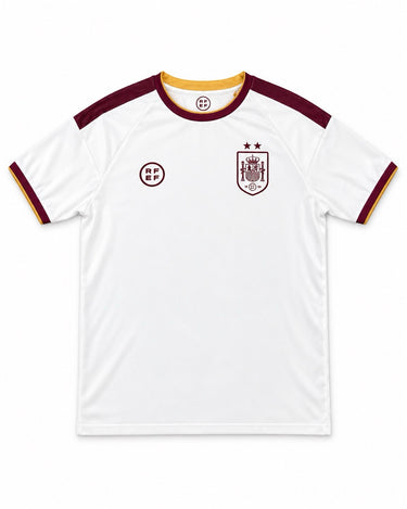Maillot Extérieur Espagne Homme 2026/27 Lamine Yamal 19 Blanc Rouge 2 Étoiles