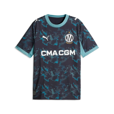 Haut du bundle – photographie originale Maillot Extérieur OM Enfant 2026/27 Bleu Marine Bleu