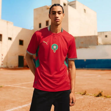 maillot maroc homme rouge gold football 2026