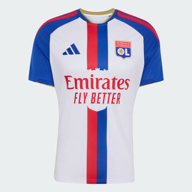 Maillot Olympique Lyonnais Domicile Homme 2026/27 Blanc Bleu Rouge – photographie officielle 1