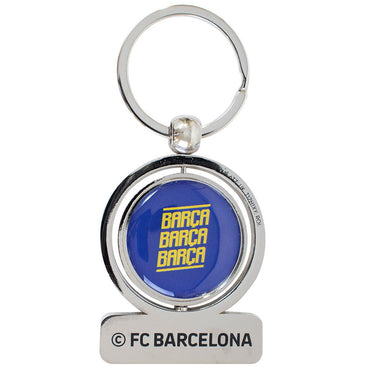 FC Barcelona Spinner Keychain Silver