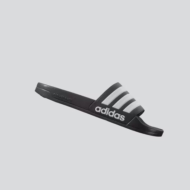 claquettes adidas adilette shower detail trois bandes noir blanc