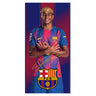 serviette lamine yamal signature fc barcelone numero 10 bleu microfibre