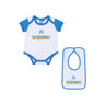 Set Body Bavoir OM Bébé 2025/26 Blanc-Bleu