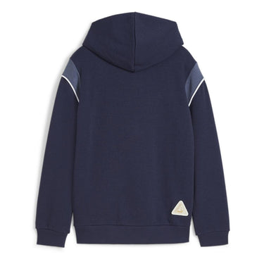 Détail du design FtblArchive sur le sweat OM enfant.